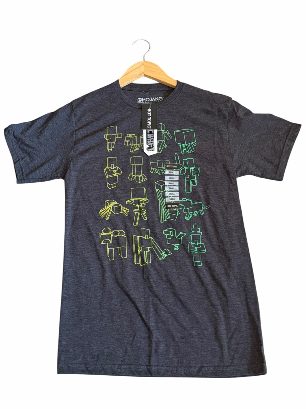 New Minecraft Graphic T-Shirt Charcoal Gray Hot Topic Size Small